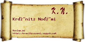 Kránitz Noémi névjegykártya